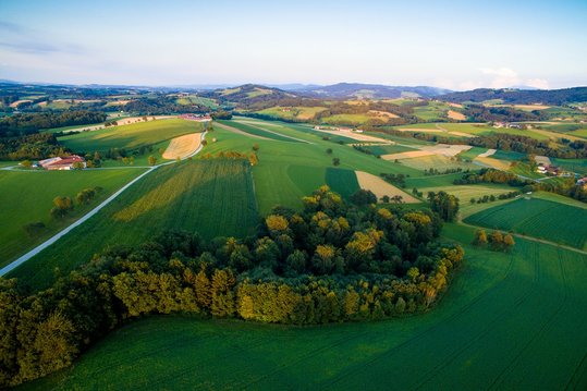 Luftbild Felder und Wiesen Mostviertel