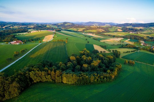 Luftbild Felder und Wiesen Mostviertel