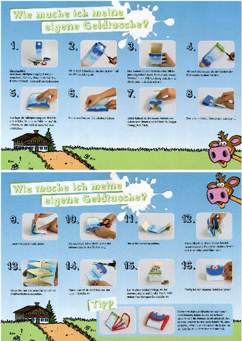 Anleitung, wie man aus Milchkarton eine Geldbörse faltet