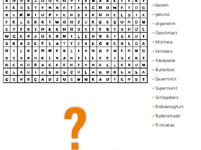 Wörtersuche zum Thema Milch