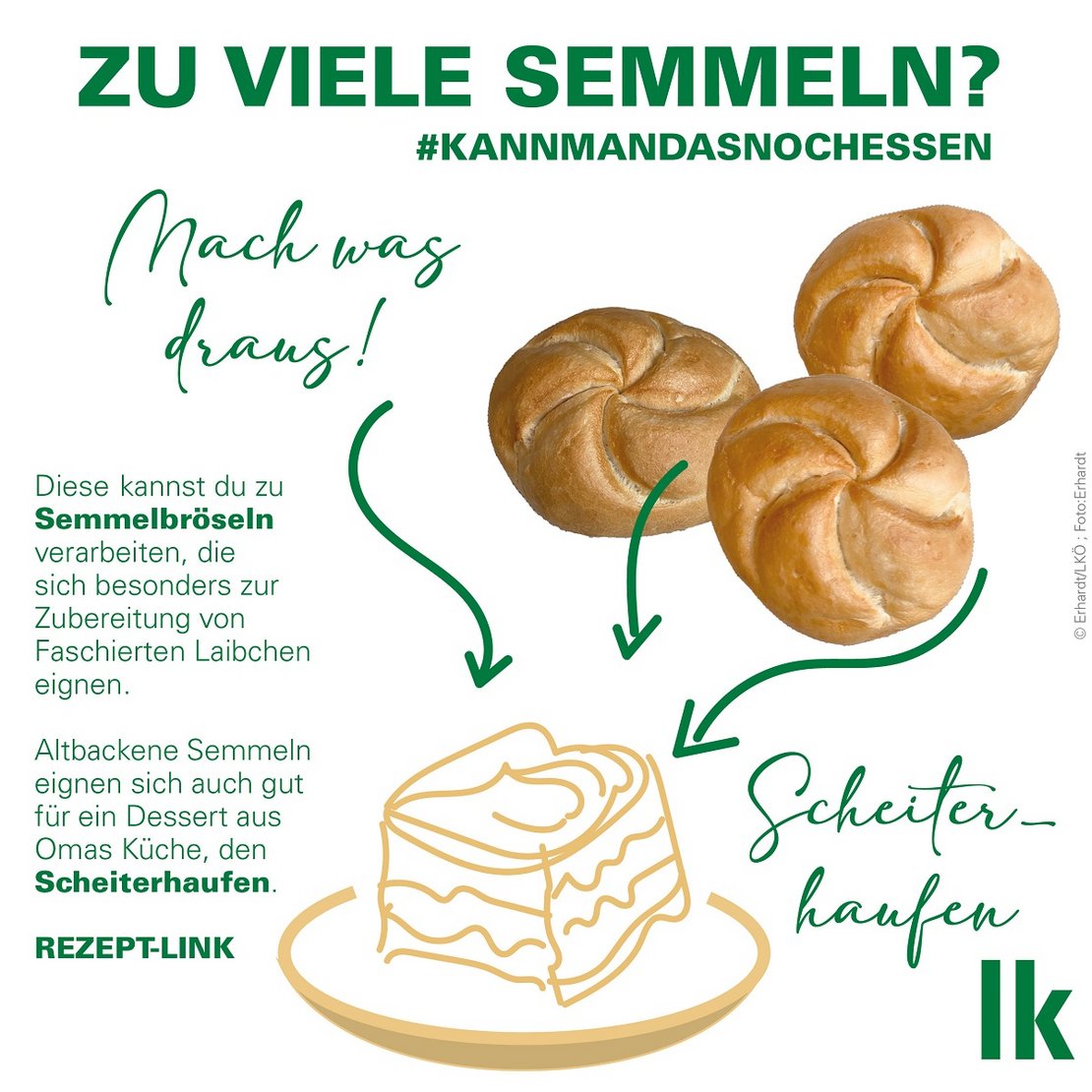 Resteküche mit Semmeln