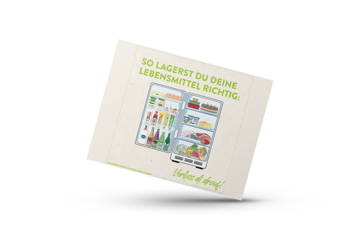 Mockup Infografik von Verlass di drauf der Landwirtschaftskammer Niederösterreich zur richtigen Lagerung