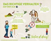 Infografik von Landwirtschaftskammer Niederösterreich zum richtigen Verhalten auf Alm und Weide