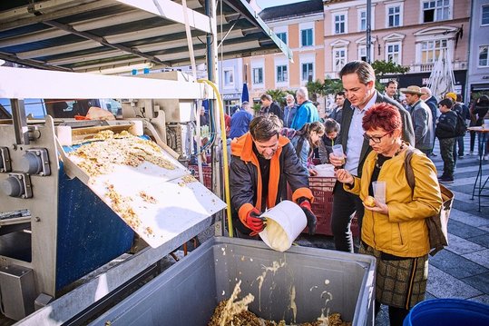 Als Nebenprodukt bei der Apfelsaftherstellung erhält man Apfeltrester, einen Presskuchen.