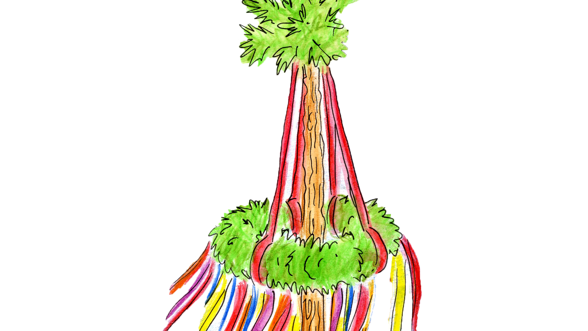 Zeichnung eines Maibaumes