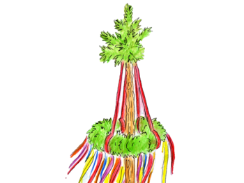 Zeichnung eines Maibaumes