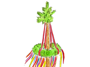 Zeichnung eines Maibaumes