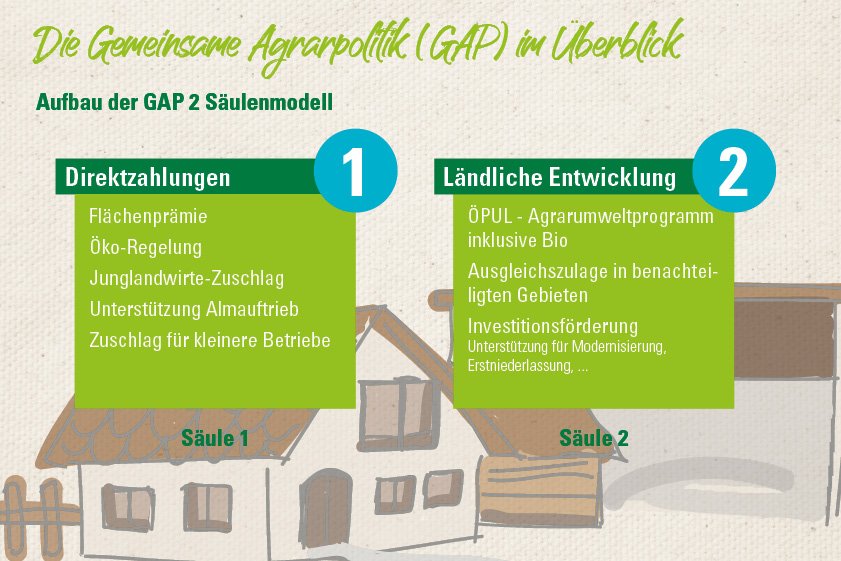 Infografik von Verlass di drauf der Landwirtschaftskammer Niederösterreich zur Gemeinsamen Agrarpolitik