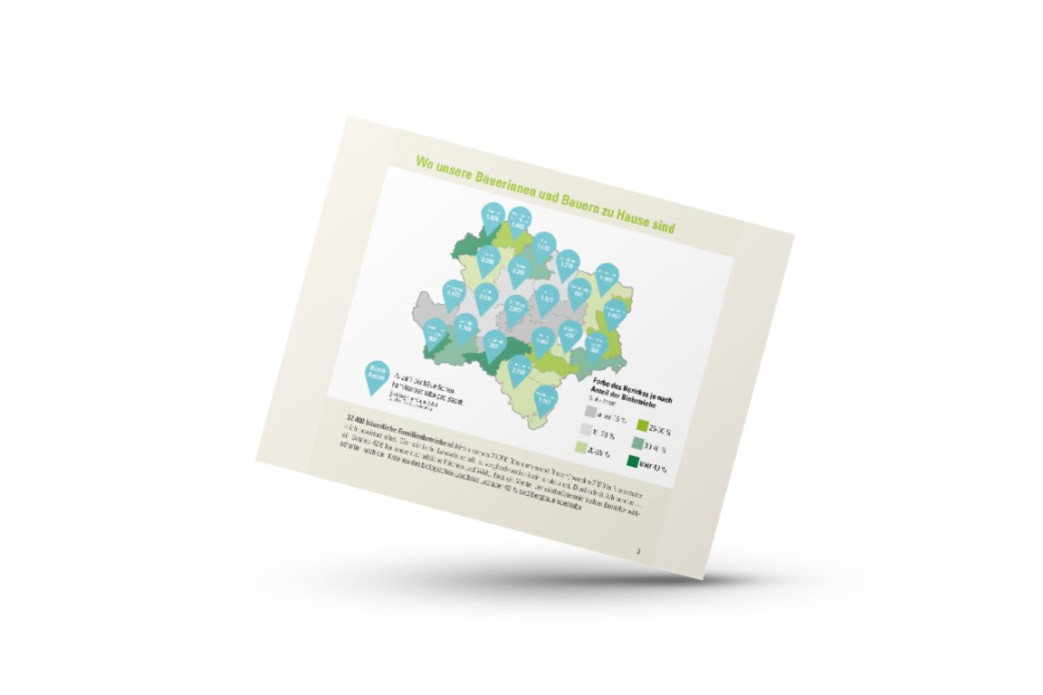 Mockup zu Infografik der Zahlen-Daten-Broschüre der Landwirtschaftskammer Niederösterreich zur Verteilung der landwirtschaftlichen Betriebe in Niederösterreich