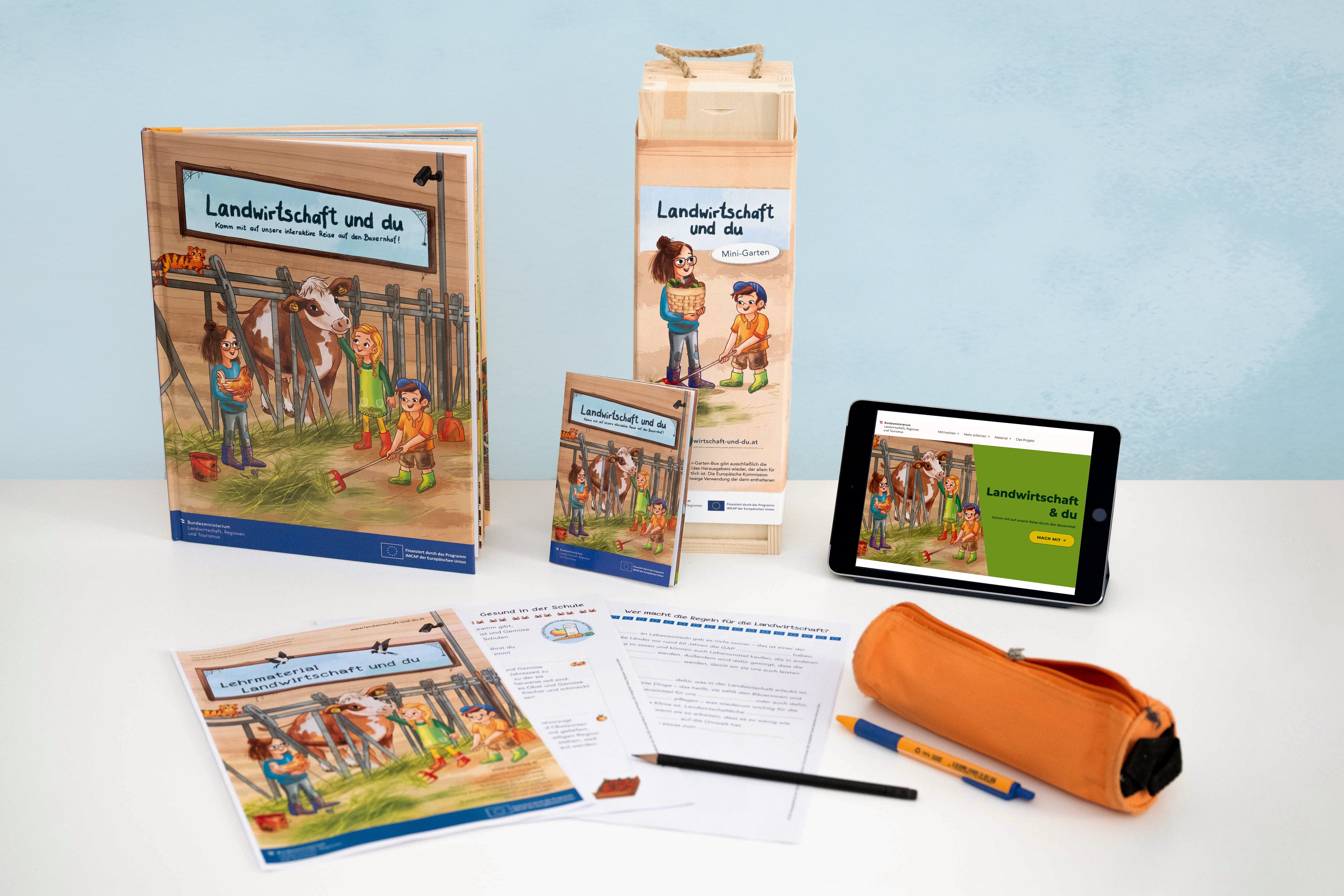 Landwirtschaft und du - Buch, Hörspiel, Videos, Mini-Garten und Mitmach-Website von BMLRT