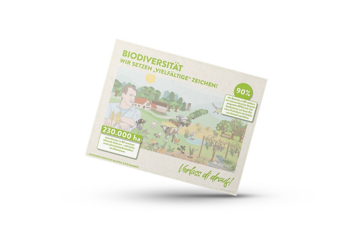 Infografik von Verlass di drauf der Landwirtschaftskammer Niederösterreich zu Biodiversität