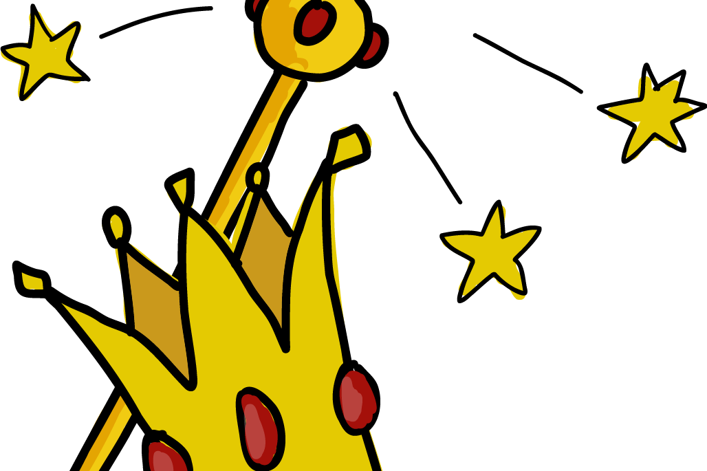 Illustration Krone und Zepter mit Sternen für Produkthoheiten von Eva Kail