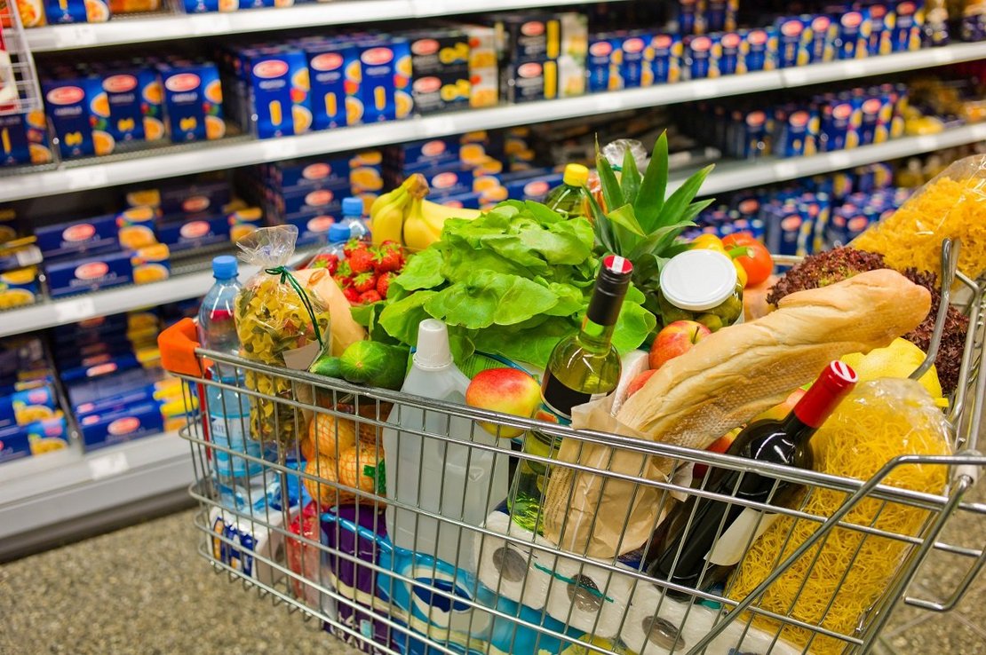 shopping cart in a supermarket