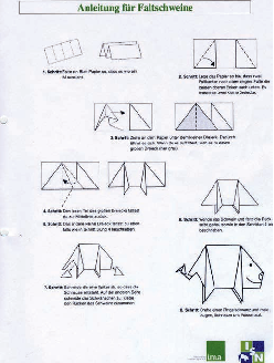Faltanleitung Schweinekopf und Schweinchen von Verband österr. Schweinebauern (VÖS)