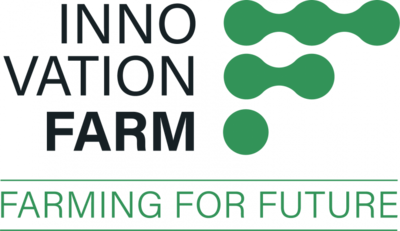 Logo Innovation Farm mit grünem Text Farming for future