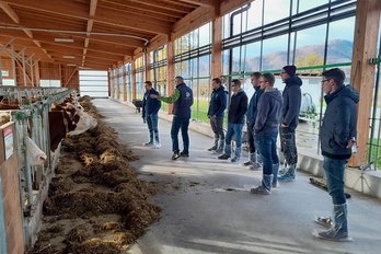 Student:innen im Stall