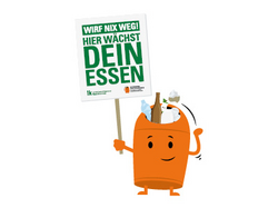 Wiesenstecker "Wirf nix weg! Hier wächst dein Essen!" der LK NÖ und ARA