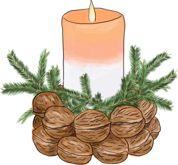 Walnusskerzenständer weihnachtlich dekoriert ©Eva Kail/LK Niederösterreich