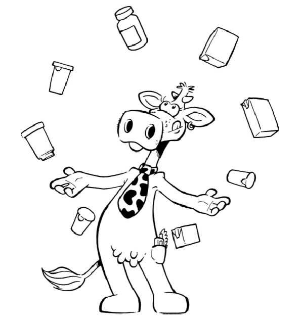 Malvorlage Kuh aus der Broschüre Spiel und Freude mit Milch