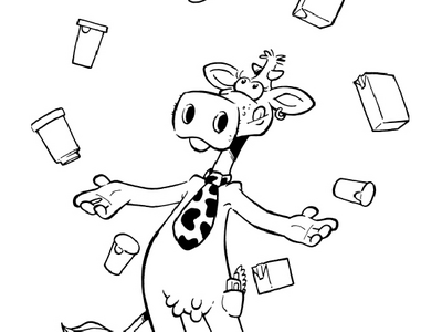 Malvorlage Kuh aus der Broschüre Spiel und Freude mit Milch