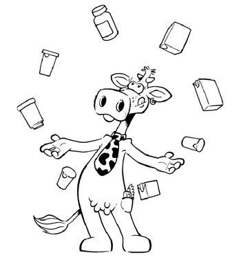 Malvorlage Kuh aus der Broschüre Spiel und Freude mit Milch