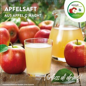 Apfelsaft aus Apfel g'macht