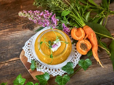 Suppe mit Aprikose und Möhre