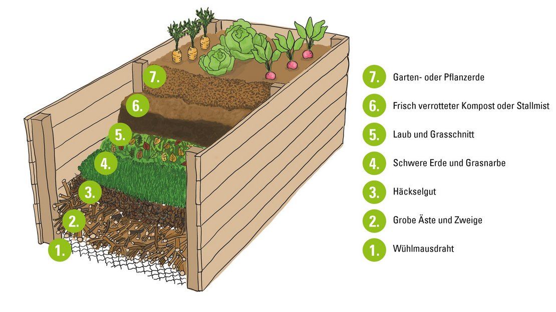 Die sieben Schichten eines Hochbeets