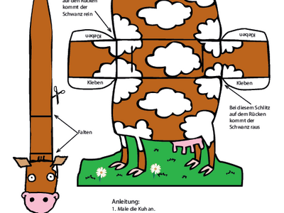 Anleitung zum Falten einer Milchkuh von AMA GesmbH www.rund-um-schulmilch.at