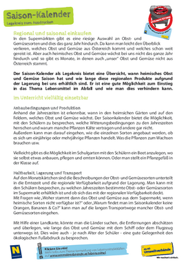 Anleitung Legekreis Saisonkalender