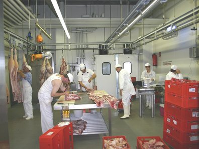 Zerlegung am Schlachthof