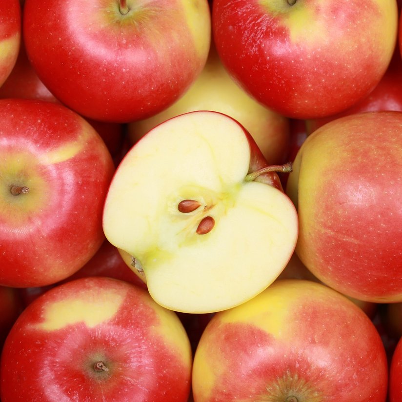 aufgeschnittener Apfel zwischen roten Äpfeln ©Markus Mainka/AdobeStock_56165847