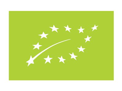 Das EU-Bio-Logo ist ein mit weißen Sternen angeordnets Blatt auf grünem Hintergrund