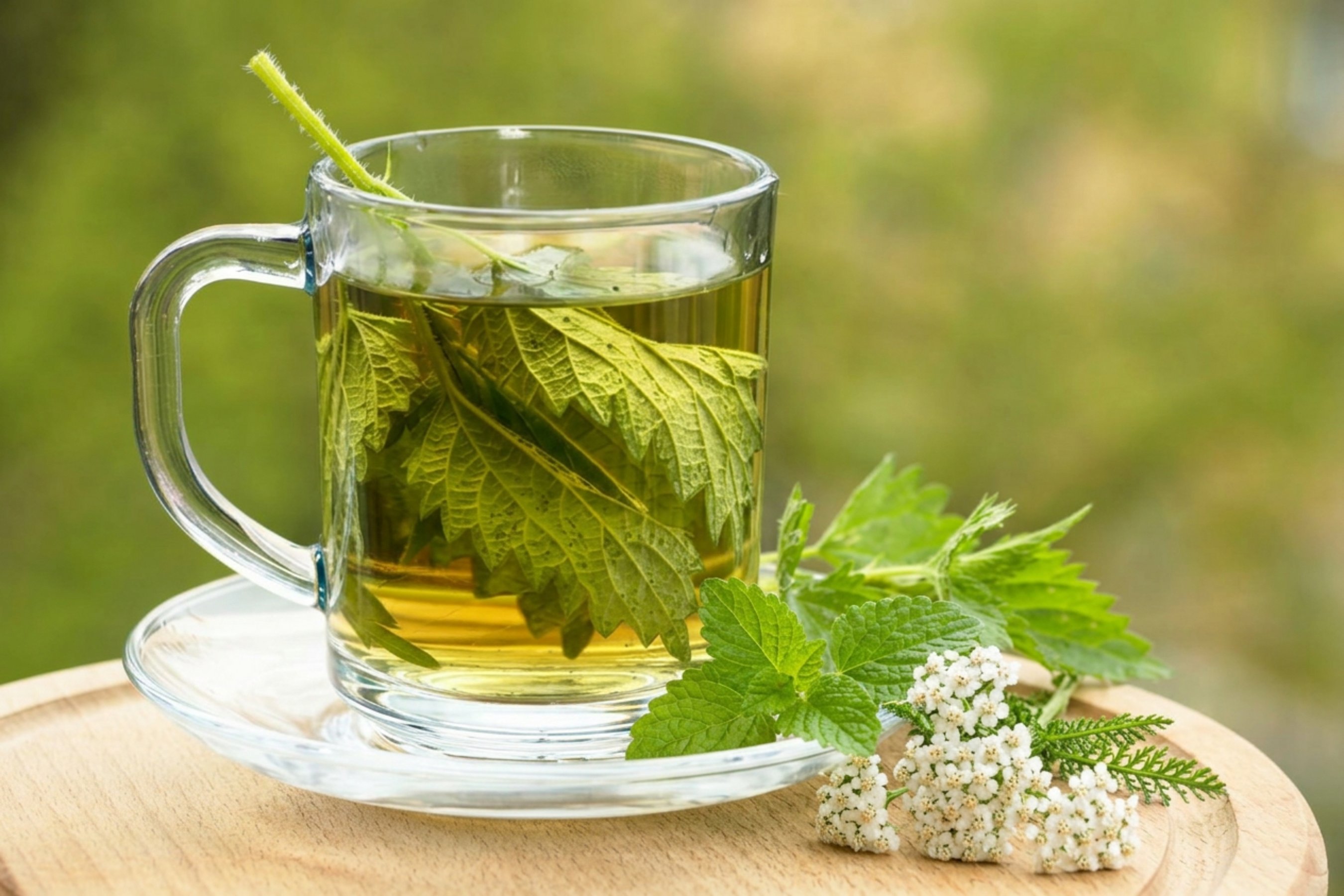 Kräutertee mit Brennnessel, Schafgarbe und Zitronenmelisse