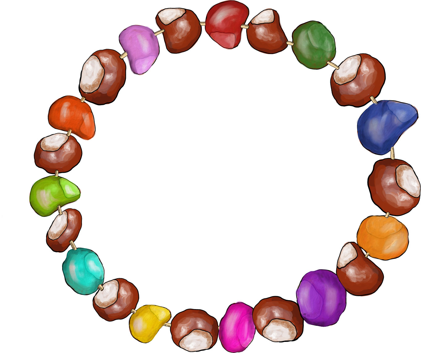 Kastanienkranz bunt bemalt ©Eva Kail/LK Niederösterreich