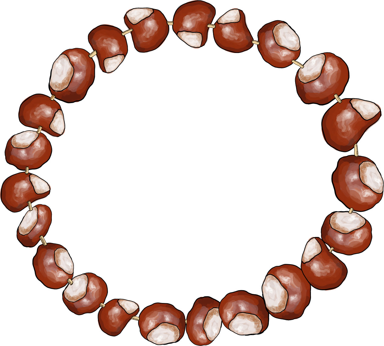 Kastanien zu Kette aufgefädelt in Naturfarben ©Eva Kail/LK Niederösterreich