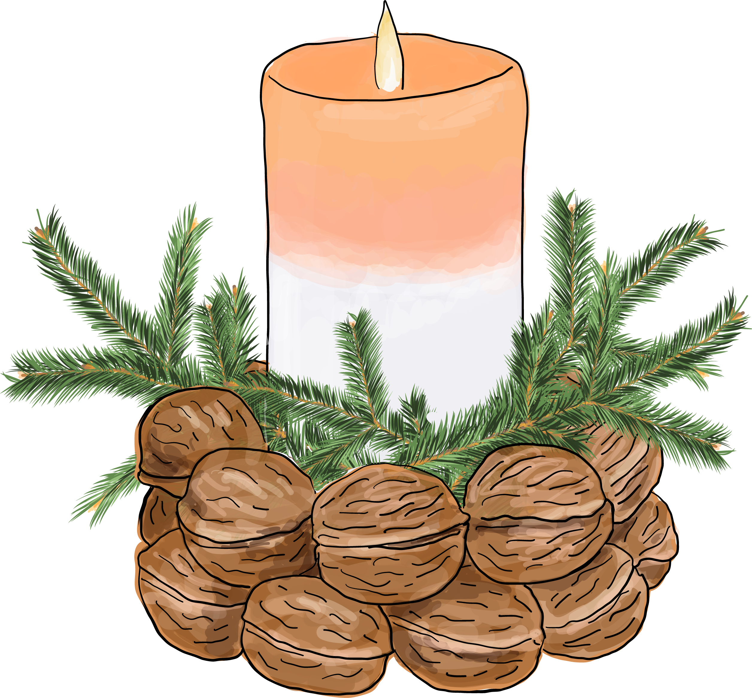 Walnusskerzenständer weihnachtlich dekoriert ©Eva Kail/LK Niederösterreich